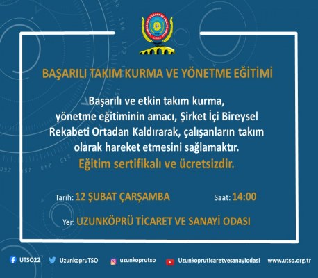 BAŞARILI TAKIM KURMA VE YÖNETME EĞİTİMİ